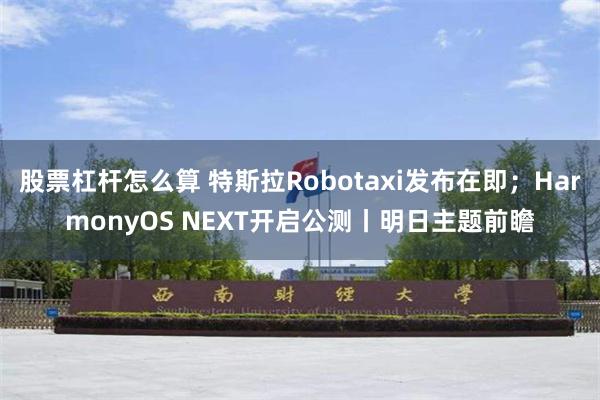 股票杠杆怎么算 特斯拉Robotaxi发布在即；HarmonyOS NEXT开启公测丨明日主题前瞻