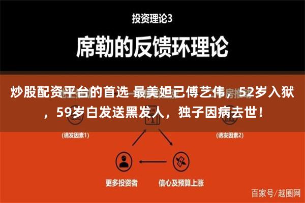 炒股配资平台的首选 最美妲己傅艺伟，52岁入狱，59岁白发送黑发人，独子因病去世！