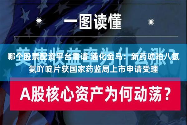 哪个股票配资平台靠谱 通化金马：新药琥珀八氢氨吖啶片获国家药监局上市申请受理