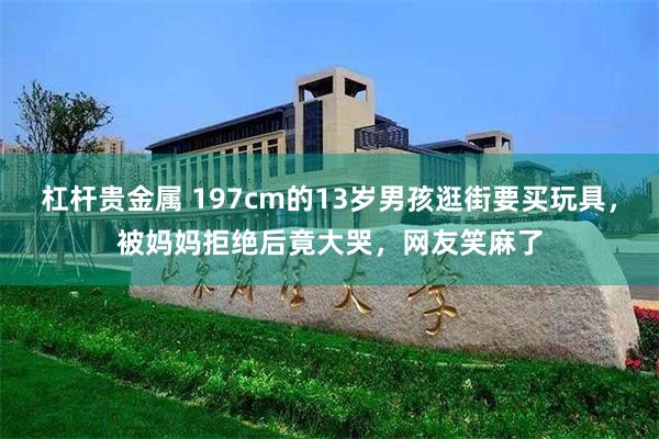 杠杆贵金属 197cm的13岁男孩逛街要买玩具，被妈妈拒绝后竟大哭，网友笑麻了